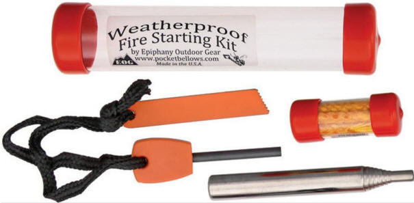 Epiphany "Weatherproof" 3 Pc. Fire Starting Kit with Bellows and Baddest bee Tinder