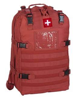 red empty stomp tactical trauma field medical pack