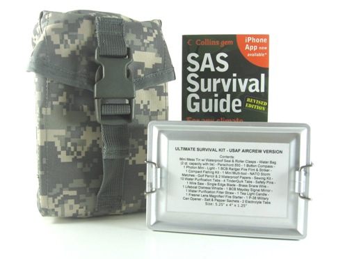ultimate survival kit with pouch and survival guide